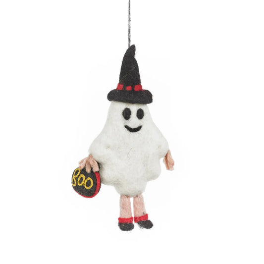 Boo-Dini The Ghost  Hanging Felt Decoration