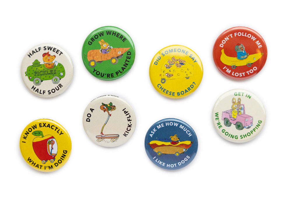 Richard Scarry Pin Button - Cars and Trucks