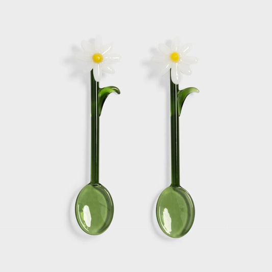 Flora Glass Spoons - Set of 2