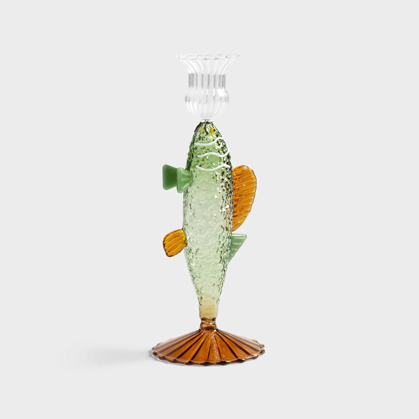 Glass Fish Candle Holder