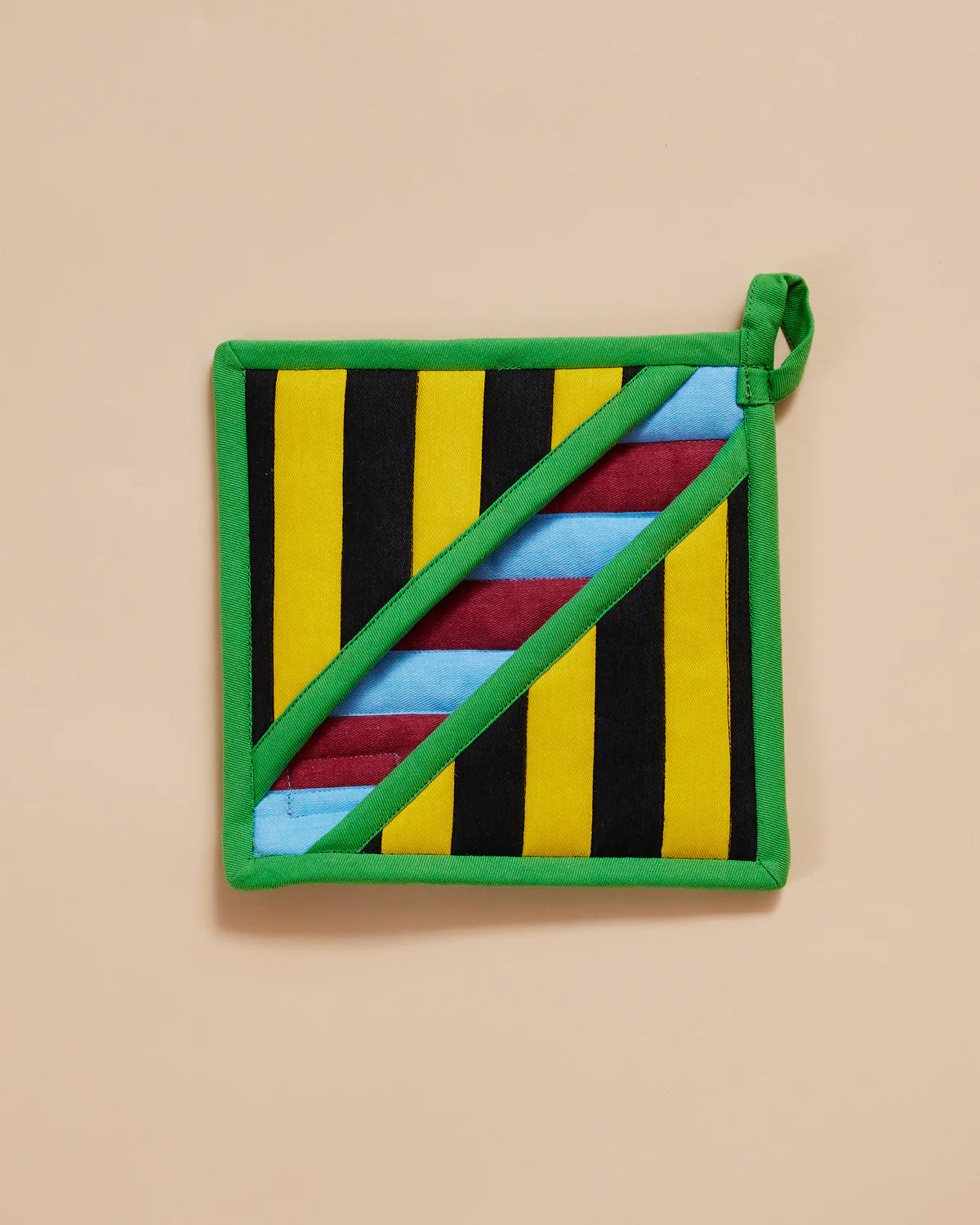 Mustard Stripe Pocket Pot Holder