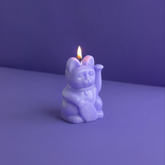 Lucky Cat Candle - Lilac