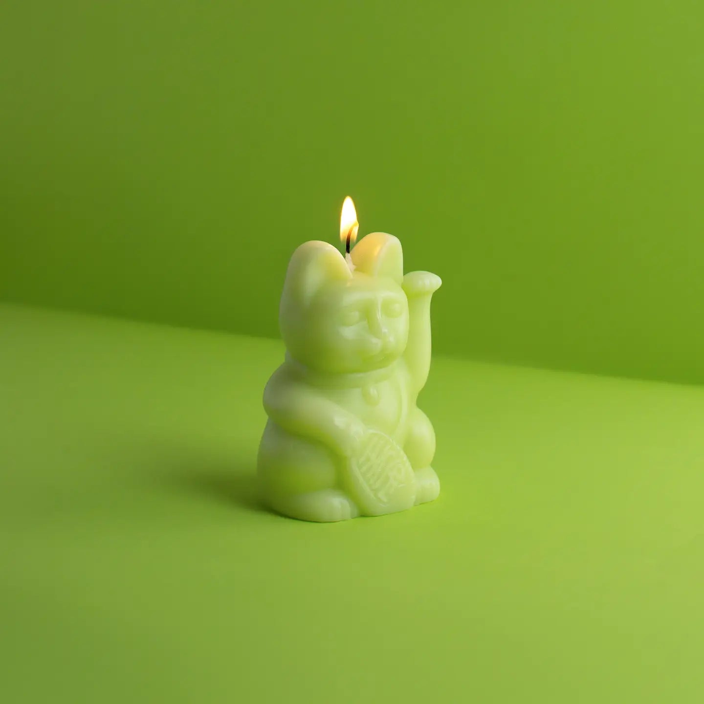 Lucky Cat Candle - Green