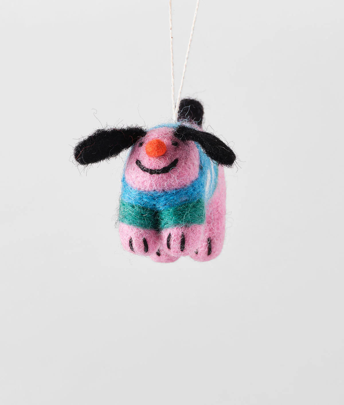 Stumpy, Dog with Abstract Jumper Felted Hanging Decoration