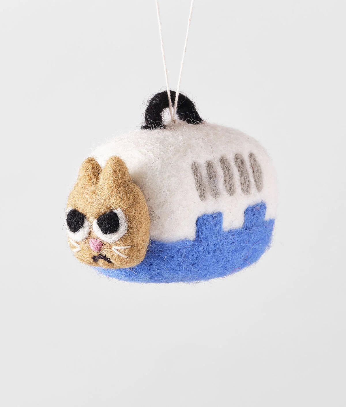 Coco, Cat in Carrier Felted Hanging Decoration