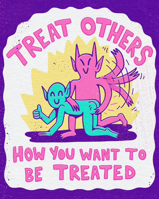 Golden Rule Risograph Print