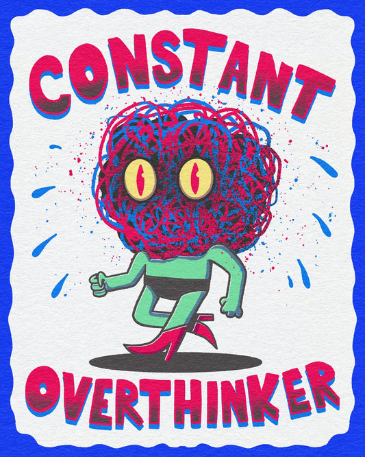 Over-Thinker Risograph Print