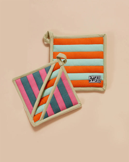 Ginger Stripe Pocket Pot Holder