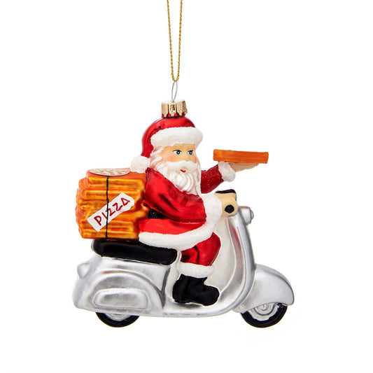 Pizza Delivery Santa Shaped Bauble