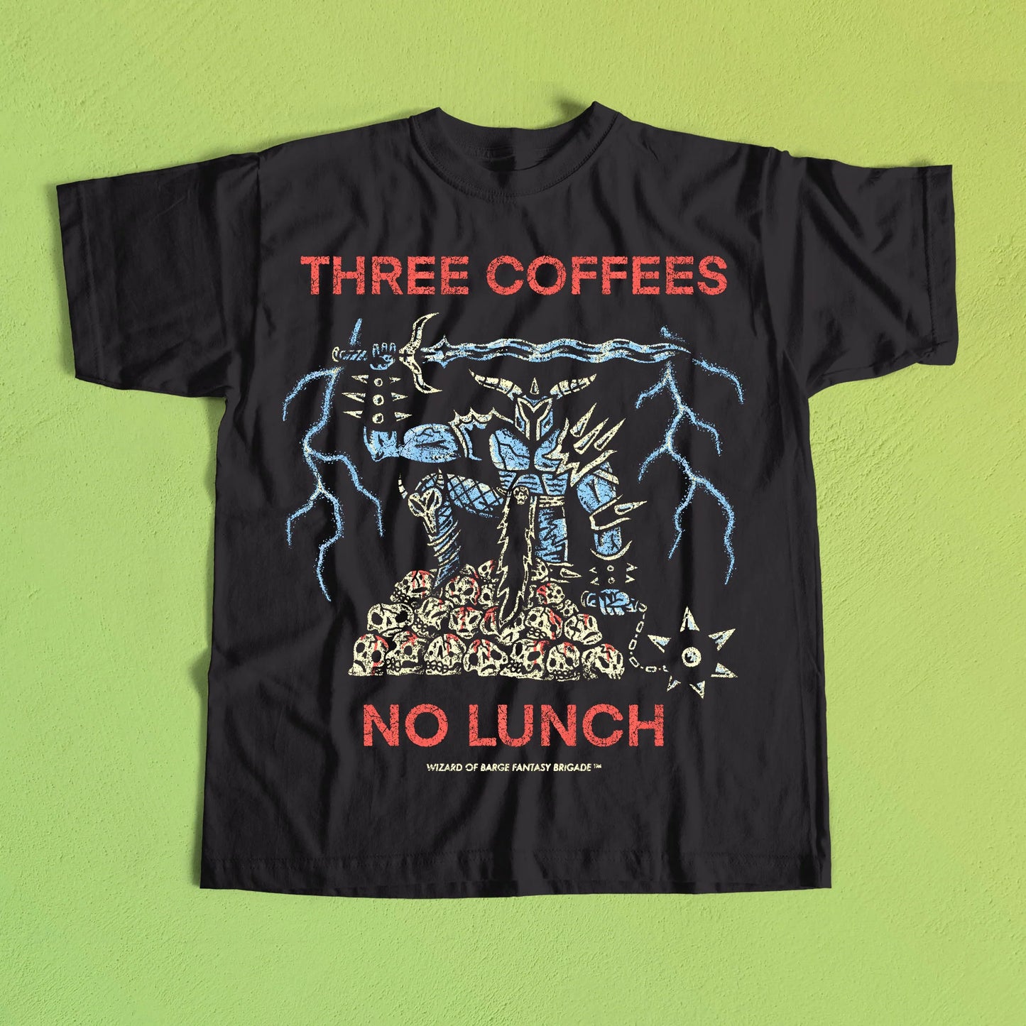 Three Coffees No Lunch Tee