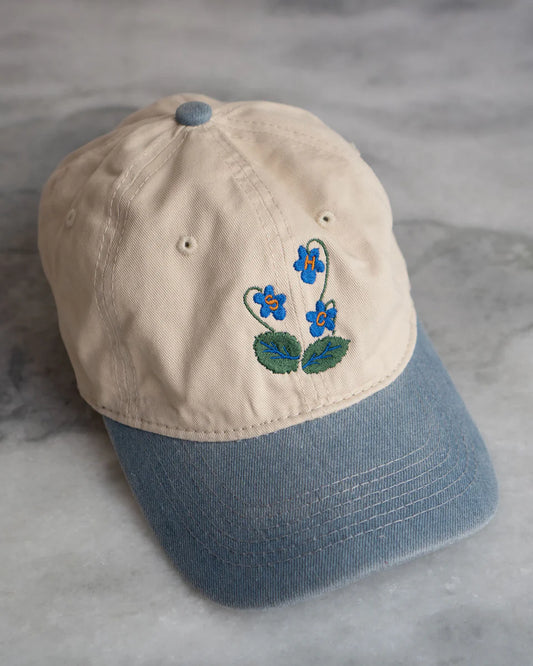 Blue Blooms Two-Tone Dad Hat