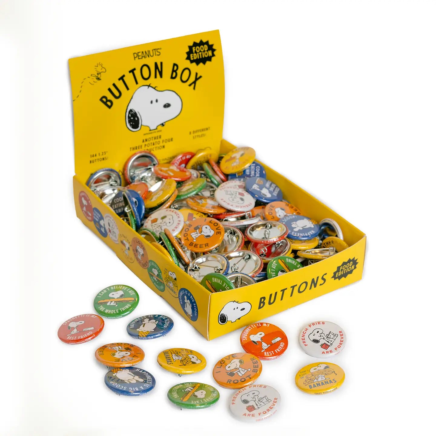 Peanuts Pin Buttons - Food Edition