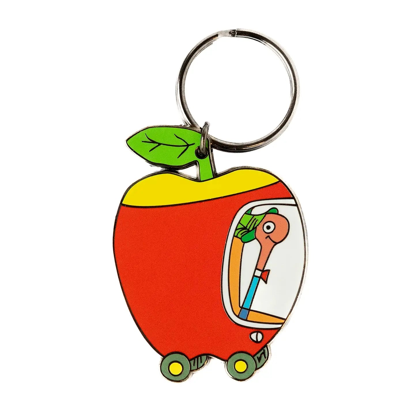 Richard Scarry Apple Car Enamel Keychain