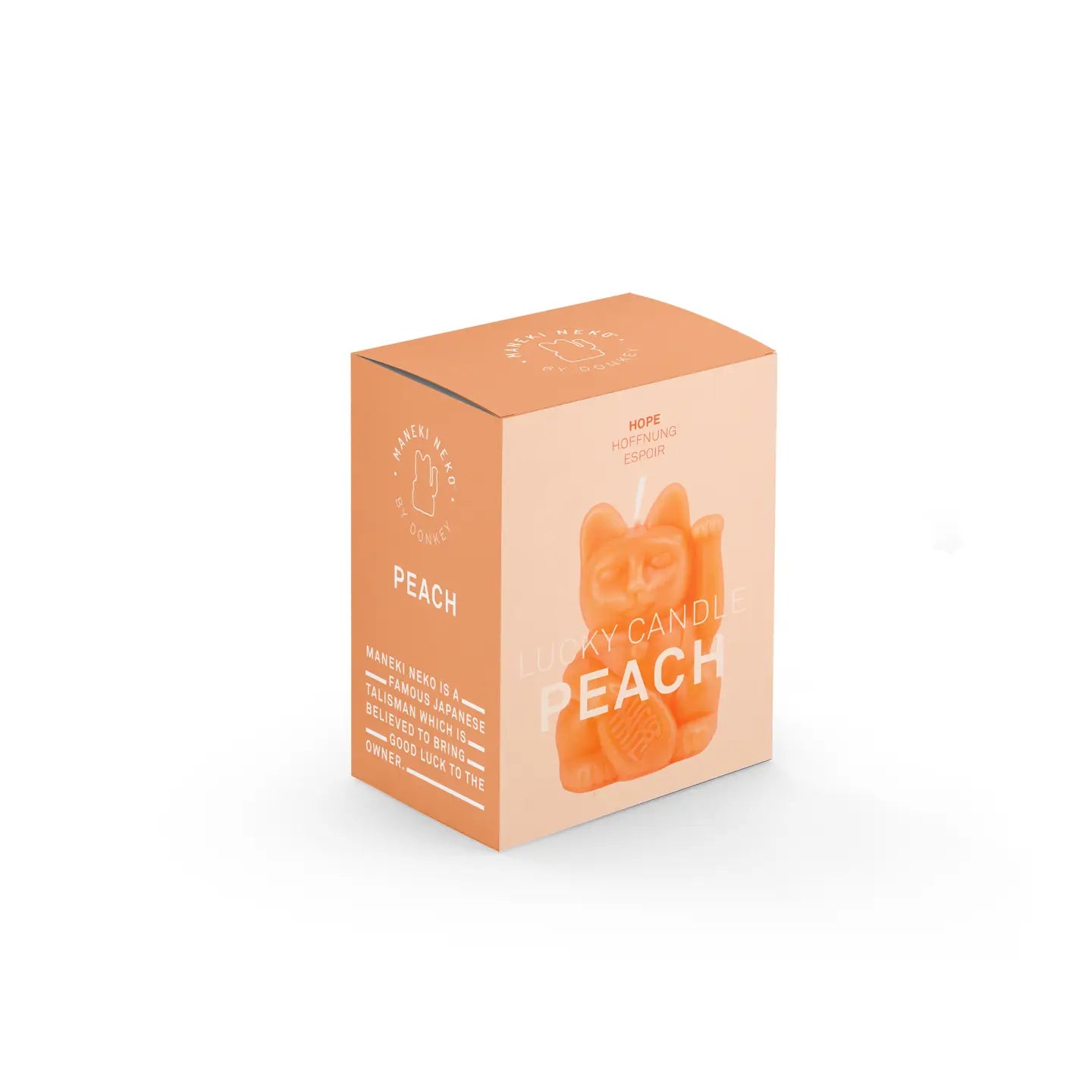 Lucky Cat Candle - Peach