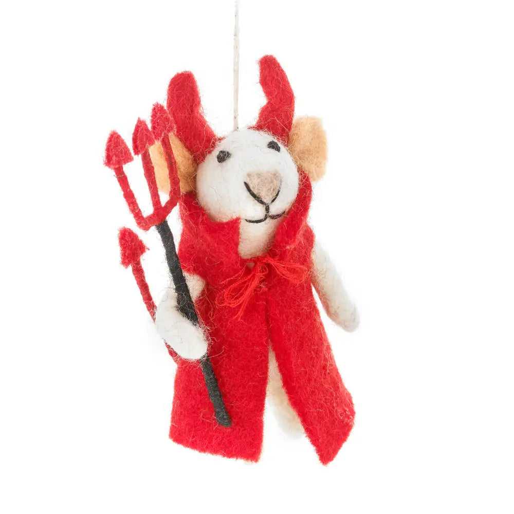 Devil Mouse Hanging Felt Decoration