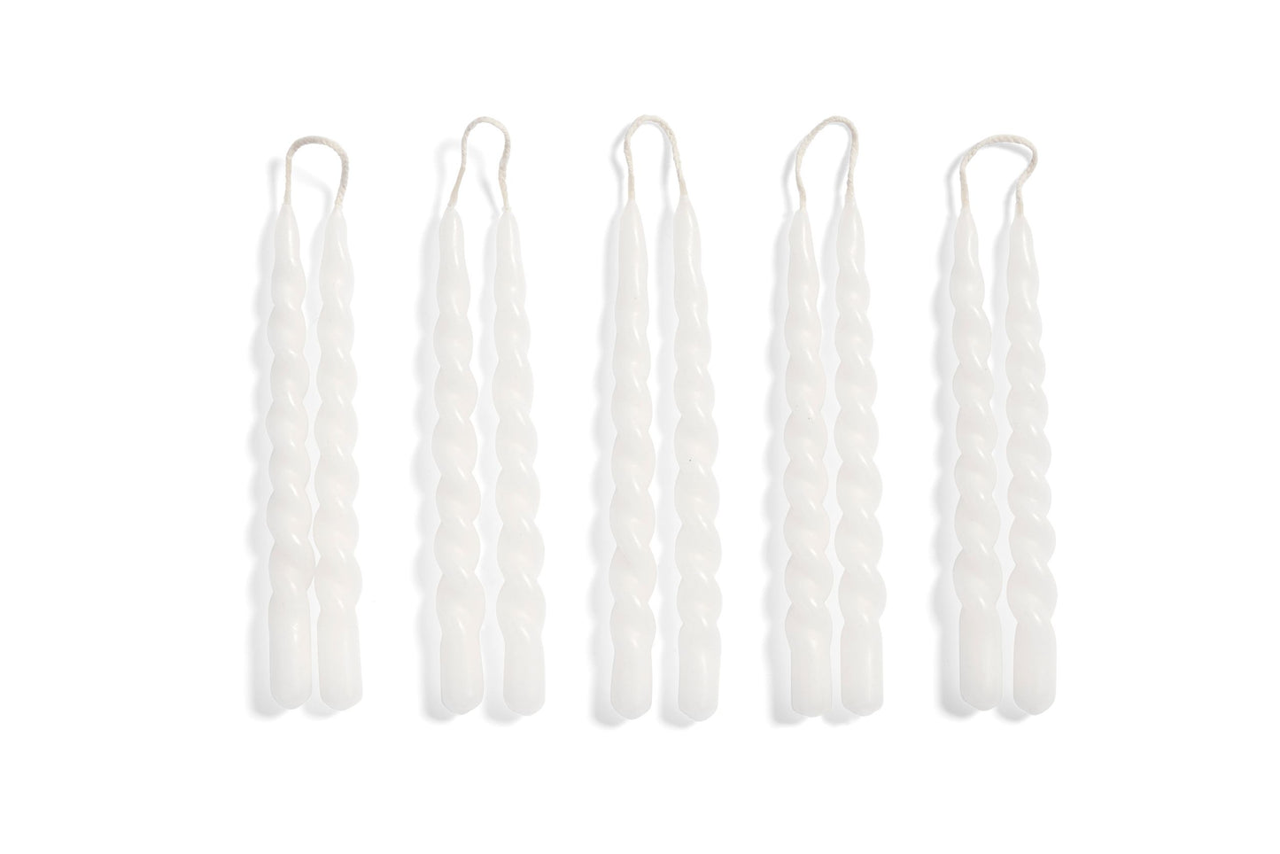 10 White Mini Swirl Candles - Hay