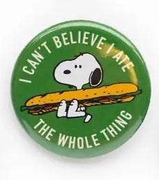 Peanuts Pin Buttons - Food Edition