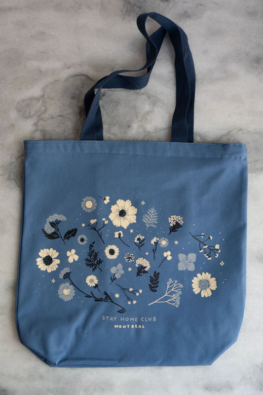 Pressed Flowers Big Zip Tote