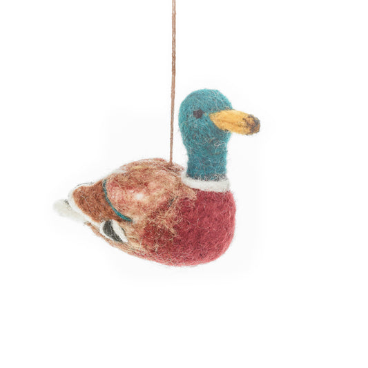 Maddox the Mallard Handmade Felt Hanging Decoration