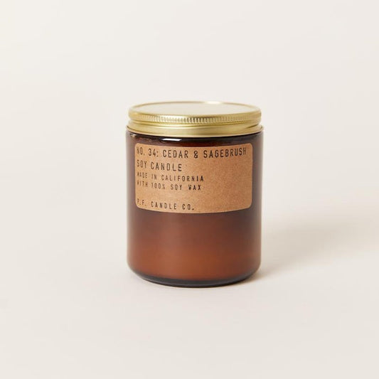 P. F. Candle Co. Cedar and Sagebrush Standard Jar Soy Candle