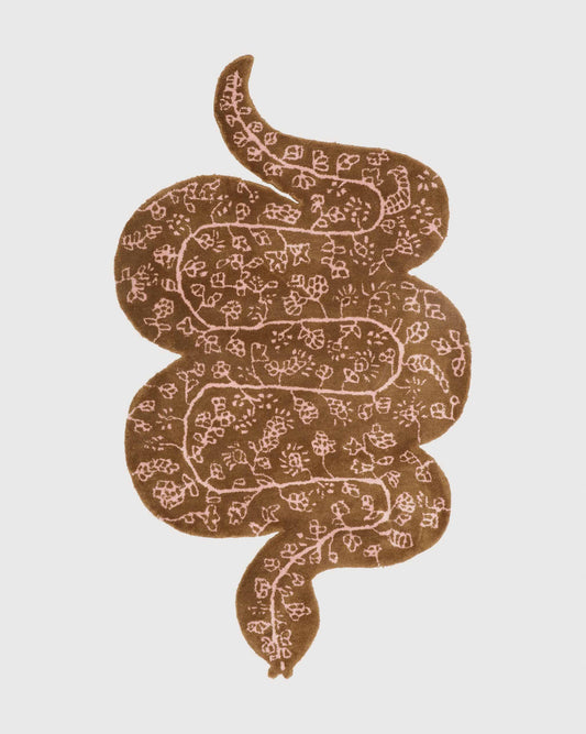 Burma Snake Rug - Brown & Rose